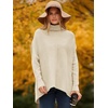 ANRABESS Women Oversized Turtleneck Sweater Batwing Tunic Tops Fall Outfits(Apricot)