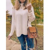 ANRABESS Women Oversized Turtleneck Sweater Batwing Tunic Tops Fall Outfits(Apricot)