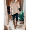 ANRABESS Women Oversized Turtleneck Sweater Batwing Tunic Tops Fall Outfits(Apricot)