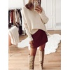 ANRABESS Women Oversized Turtleneck Sweater Batwing Tunic Tops Fall Outfits(Apricot)