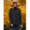 ANRABESS Women Oversized Turtleneck Sweater Batwing Tunic Tops Fall Outfits(Black)