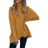 ANRABESS Women Oversized Turtleneck Sweater Batwing Tunic Tops Fall Outfits(Camel)