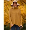 ANRABESS Women Oversized Turtleneck Sweater Batwing Tunic Tops Fall Outfits(Camel)