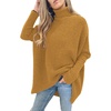 ANRABESS Women Oversized Turtleneck Sweater Batwing Tunic Tops Fall Outfits(Camel)