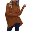 ANRABESS Women Oversized Turtleneck Sweater Batwing Tunic Tops Fall Outfits(Caramel)