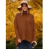 ANRABESS Women Oversized Turtleneck Sweater Batwing Tunic Tops Fall Outfits(Caramel)