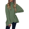 ANRABESS Women Oversized Turtleneck Sweater Batwing Tunic Tops Fall Outfits(Celadon)