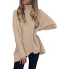 ANRABESS Women Oversized Turtleneck Sweater Batwing Tunic Tops Fall Outfits(Deep Apricot)