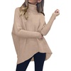 ANRABESS Women Oversized Turtleneck Sweater Batwing Tunic Tops Fall Outfits(Deep Apricot)