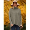 ANRABESS Women Oversized Turtleneck Sweater Batwing Tunic Tops Fall Outfits(Gray Coffee)