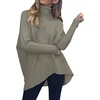 ANRABESS Women Oversized Turtleneck Sweater Batwing Tunic Tops Fall Outfits(Gray Coffee)