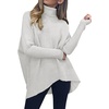 ANRABESS Women Oversized Turtleneck Sweater Batwing Tunic Tops Fall Outfits(Grey)