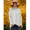 ANRABESS Women Oversized Turtleneck Sweater Batwing Tunic Tops Fall Outfits(Grey)