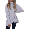 ANRABESS Women Oversized Turtleneck Sweater Batwing Tunic Tops Fall Outfits(Lavender)