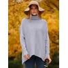 ANRABESS Women Oversized Turtleneck Sweater Batwing Tunic Tops Fall Outfits(Lavender)