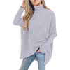 ANRABESS Women Oversized Turtleneck Sweater Batwing Tunic Tops Fall Outfits(Lavender)