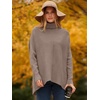 ANRABESS Women Oversized Turtleneck Sweater Batwing Tunic Tops Fall Outfits(Mutmeg)