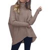 ANRABESS Women Oversized Turtleneck Sweater Batwing Tunic Tops Fall Outfits(Mutmeg)