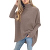 ANRABESS Women Oversized Turtleneck Sweater Batwing Tunic Tops Fall Outfits(Mutmeg)