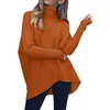 ANRABESS Women Oversized Turtleneck Sweater Batwing Tunic Tops Fall Outfits(Orange Rust)