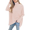 ANRABESS Women Oversized Turtleneck Sweater Batwing Tunic Tops Fall Outfits(Pink)
