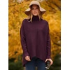 ANRABESS Women Oversized Turtleneck Sweater Batwing Tunic Tops Fall Outfits(Purple)