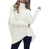 ANRABESS Women Oversized Turtleneck Sweater Batwing Tunic Tops Fall Outfits(White)