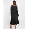 ANRABESS Womens Fall Long Sleeve Midi Dress(Black)