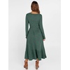 ANRABESS Womens Fall Long Sleeve Midi Dress(Green)