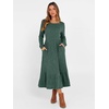 ANRABESS Womens Fall Long Sleeve Midi Dress(Green)