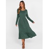 ANRABESS Womens Fall Long Sleeve Midi Dress(Green)