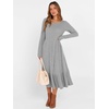 ANRABESS Womens Fall Long Sleeve Midi Dress(Grey)