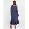 ANRABESS Womens Fall Long Sleeve Midi Dress(Navy Blue)