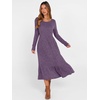 ANRABESS Womens Fall Long Sleeve Midi Dress(Purple)