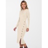 ANRABESS Womens Fall Long Sleeve Ribbed Knit Bodycon Midi Sweater Dress(Beige)