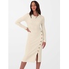 ANRABESS Womens Fall Long Sleeve Ribbed Knit Bodycon Midi Sweater Dress(Beige)