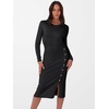 ANRABESS Womens Fall Long Sleeve Ribbed Knit Bodycon Midi Sweater Dress(Black)