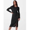 ANRABESS Womens Fall Long Sleeve Ribbed Knit Bodycon Midi Sweater Dress(Black)