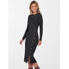 ANRABESS Womens Fall Long Sleeve Ribbed Knit Bodycon Midi Sweater Dress(Black)
