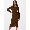 ANRABESS Womens Fall Long Sleeve Ribbed Knit Bodycon Midi Sweater Dress(Brown)