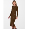 ANRABESS Womens Fall Long Sleeve Ribbed Knit Bodycon Midi Sweater Dress(Brown)