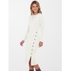 ANRABESS Womens Fall Long Sleeve Ribbed Knit Bodycon Midi Sweater Dress(White)