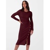 ANRABESS Womens Fall Long Sleeve Ribbed Knit Bodycon Midi Sweater Dress(Wine Red)