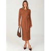 ANRABESS Womens Long Sleeve Midi Sweater Dress Bodycon Fall Dresses(Burnt Orange)