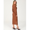 ANRABESS Womens Long Sleeve Midi Sweater Dress Bodycon Fall Dresses(Burnt Orange)