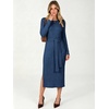 ANRABESS Womens Long Sleeve Midi Sweater Dress Bodycon Fall Dresses(Dark Blue)