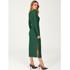 ANRABESS Womens Long Sleeve Midi Sweater Dress Bodycon Fall Dresses(Deep Green)