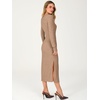ANRABESS Womens Long Sleeve Midi Sweater Dress Bodycon Fall Dresses(Tan)