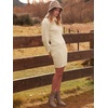 ANRABESS Womens Long Sleeve Turtle Neck Fall Bodycon Mini Sweater Dresses(Beige)