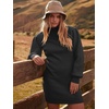 ANRABESS Womens Long Sleeve Turtle Neck Fall Bodycon Mini Sweater Dresses(Black)